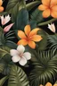 Placeholder: a close up of a floral pattern on a black background, tropical flowers, elegant tropical prints, large jungle flowers, floral wallpaper, blooming tropical flowers, dark flower pattern wallpaper, flowery wallpaper, beautiful tropical flowers, beautiful wallpaper, floral explosion, tropical flower plants, tropical, tropic plants and flowers, large exotic flowers, tropical paradise, floral pattern, ornate floral, floral