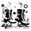 Placeholder: Abstract, dreamy, dreamlike, with a strong black and white contrast illustration for the ideia "time botas".