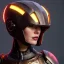 Placeholder: Front, pretty woman, futuristic, rounded face, blood, black, gold, brown, samurai helmet, decorative color feathers, retro, simetric, circuits, neon style, a lot of led lights, fog, rain, leather, vibrant color, highly detailed, art stations, concept art, smooth, unreal engine 5, god rays, ray tracing, RTX, lumen lighting, ultra detail, volumetric lighting, 3d, finely drawn, high definition, high resolution.