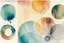 Placeholder: Five Abstract watercolour circles with sketchy pencil outlines