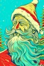 Placeholder: CRISTMAS SANTA,TREE, thick outline, low details, Vivid Color