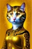 Placeholder: Cat is golden Adele by Klimt. Perfect iris