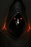 Placeholder: Dark sorcerer, black robe, not visible face, comic style, red eyes