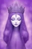 Placeholder: a small figure with a crown in a beautiful purple sparkly background, abstract and fantasy art