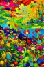 Placeholder: A field of colorful flower, the return to innocence, abstract, weird, childlike, chaos80