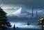 Placeholder: Tokyo Japan in the style of; Arctic Winter Day, by Bob Ross.