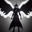 Placeholder: angel, demon, angel demon hybrid, half angel, half demon, black angel wings, white demon wings, black and white, balance, horns, armor, noble clothes, black and white armor, black and white clothes