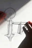 Placeholder: Leonardo Da Vinci's drawings of water screw and self supporting bridge, made with shadows from hands