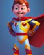 Placeholder: humanoid superhero kiddo, pixar style