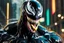 Placeholder: Venom in 8k realistic cgi drawing style, mercy them, close picture, rain, neon, intricate details, highly detailed, high details, detailed portrait, masterpiece,ultra detailed, ultra quality