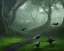 Placeholder: landscape, forest, ravens flying, hyperdetailed, 8k resolution