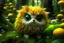 Placeholder: in a clearing in a fluffy forest sits a funny little animal that looks like a dandelion with fluff, with huge eyes. around the grass of fluffy balls, with fluffy bright colors delicate, colors, beautiful, realistic, professional photo, 4k, high detail, Catherine Welz Stein