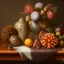 Placeholder: a still life composition of pinecones like Pieter Claesz