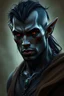 Placeholder: Portrait of a dark elf dark skin male