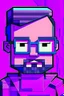 Placeholder: a portrait of a purple Minecraft guy, 2d, large pixel style