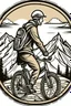 Placeholder: adventurer moutain,biker clip art simple two,tone