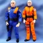 Placeholder: Mike Pence GI Joe toy Doll space force uniform orange blue fabric, guns