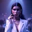 Placeholder: Mystery dua lipa, Ambiance dramatique, dramatic lighting, volumetric lighting, concert background, hyperrealisme, 8k, high quality, lot of details, fit within portrait