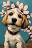 Placeholder: almond blossom by van gogh with a puppy