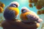 Placeholder: Very fluffy bird couple love, flora, in sparkling sunshine Weight:1 detailed matte painting Weight:0.9