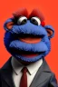 Placeholder: Waist up muppet Portrait, Xi Jinping as muppet doll, Black suit, photo studio, blue background, unreal engine 5, concept art, art station, god lights, ray tracing, RTX, lumen lighting, ultra detail, volumetric lighting, 3d.