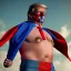 Placeholder: realistic image of donald trump as a mexican wrestling fighter posing outdoors, Mexican eyes wrestling mask, red and blue breeches, confederate flag cape, retro style, 80s, vibrant color, highly detailed, sky background, concept art, unreal engine 5, god rays, ray tracing, RTX, lumen lighting, ultra detail, volumetric lighting, 3d, finely drawn, high definition, high resolution.