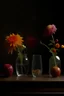 Placeholder: stilllive with 5 objects, no depth, flowers