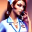 Placeholder: nurse, pin-up style,face and body , sexy, fine face