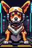 Placeholder: dog pixel art futuristic