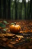 Placeholder: Sweet little pumpkin in the middle of a forest