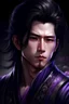 Placeholder: black hair purple eyes handsome guy manwha artstyle historical