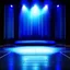 Placeholder: beautiful dance stage in luxury modern hall dynamic lights, modern furniture blue theme