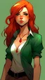Placeholder: A girl with a toned figure, small breasts and red hair