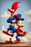 Placeholder: Woody woodpecker giving noddy a piggyback