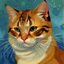 Placeholder: Portrait of a cat by Van Gogh