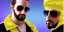 Placeholder: jesus wearing aviator sunglasses & a yellow ali g costume