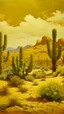 Placeholder: A yellow desert with cactuses painted by Zhang Lu