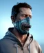 Placeholder: Realistic image, waist up view, a guy making the fuck you gesture with his hand, blue smoke coming out of his eyes, nose and mouth. Latex cloth, inflatable hoodie, soft color, highly detailed, unreal engine 5, ray tracing, RTX, lumen lighting, ultra detail, volumetric lighting, 3d, finely drawn, high definition, high resolution.