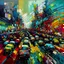 Placeholder: Abstract painting Crowded highway