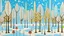 Placeholder: A pale sky blue winter wonderland made out of ice cream and popsicles painted by John Brack