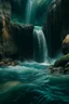 Placeholder: A cave with covered with waterfalls