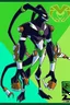 Placeholder: alien From Ben 10 cartoon. Lion. Advanced metal. Magnetic force. Magic power. And his turtle shield