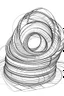 Placeholder: Outline art for coloring page OF SLINKY TOY WITH BOTH ENDS ON THE GROUND, coloring page, white background, Sketch style, only use outline, clean line art, white background, no shadows, no shading, no color, clear