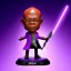 Placeholder: Bald mace windu Samuel Jackson purple bobblehead with boots, stormy