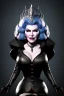 Placeholder: Mae West as evil queen in black leather, leather, busty, cleavage, angry, stern look. character design by cory loftis, fenghua zhong, ryohei hase, ismail inceoglu and ruan jia. unreal engine 5, artistic lighting, highly detailed, photorealistic, fantasy