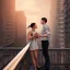 Placeholder: a man and a woman screaming at each other on a balcony, downtown new york, dramatic, dramatic lighting, volumetric lighting, hyperrealism, 8k, high quality, photorealistic, lot of details