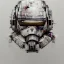 Placeholder: photorealistic at-at pilot helmet with weathered painting , illustration on coarse canvas by <agnes cecile> and <Yoji Shinkawa>, ornate and intricate details , soft smooth lighting, ultra detailed concept art,