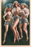 Placeholder: Four Ziegfeld Girls on jeans walking