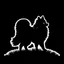 Placeholder: cure silhouette of a pomeranian , black on white vector