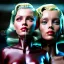 Placeholder: Ultra Realistic retro sci-fi movie burst Supermarket parking scene, 1960 year, waist up view portrait, blonde woman, sweet scarlet Johansson face, perfect iris, glow eyes, face makeup, tight latex coat; many panic people looking, Retro sci-fi style, soft color, highly detailed, unreal engine 5, ray tracing, RTX, lumen lighting, ultra detail, volumetric lighting, 3d, finely drawn, high definition, high resolution.